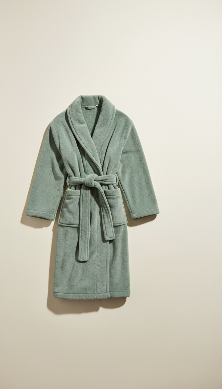 Cotton robe in soft sage