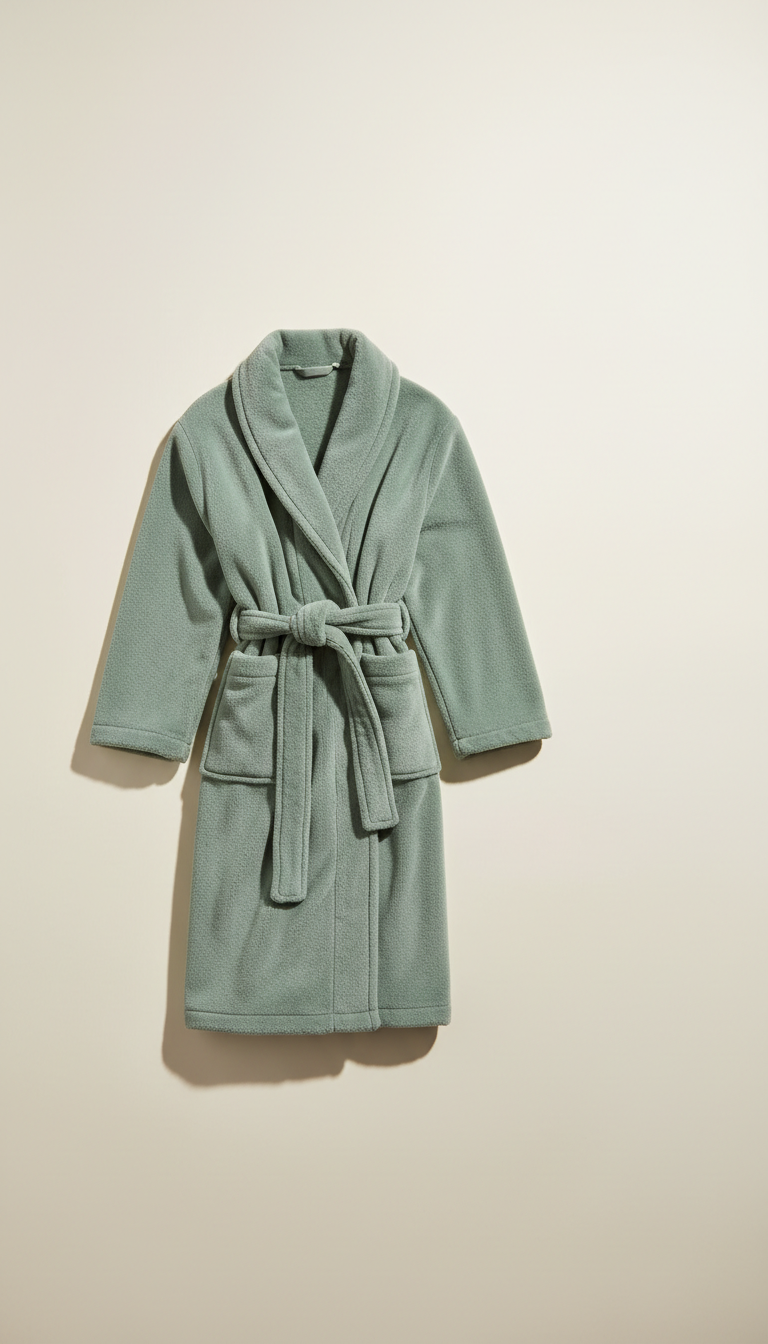 Cotton robe in soft sage