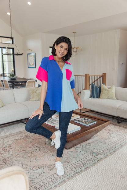 Color Me Cool Color Block Top