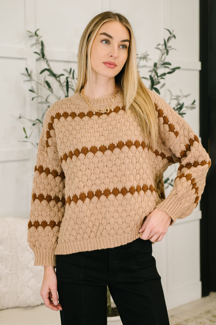 Ivy Lane Textured Sweater in Taupe