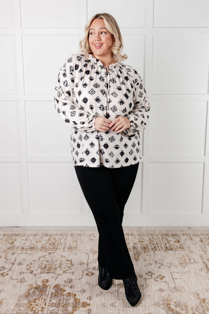 Quick Follow Up Floral Tile Blouse